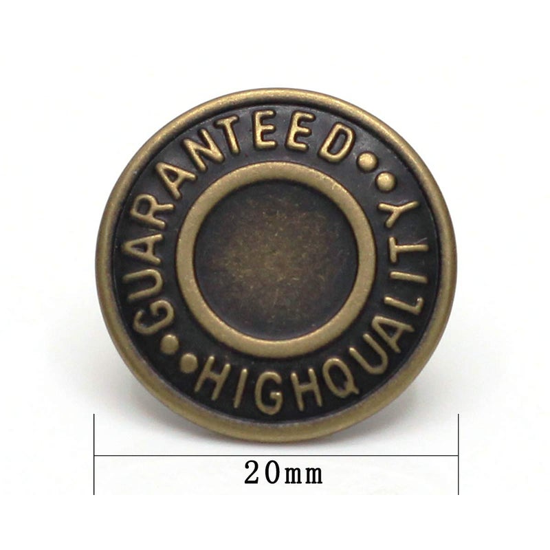 Enosea 20mm GHQ Jeans Button Tack Jacket Buttons Metal Replacement Kit 12 Set (20mm) - Image 3